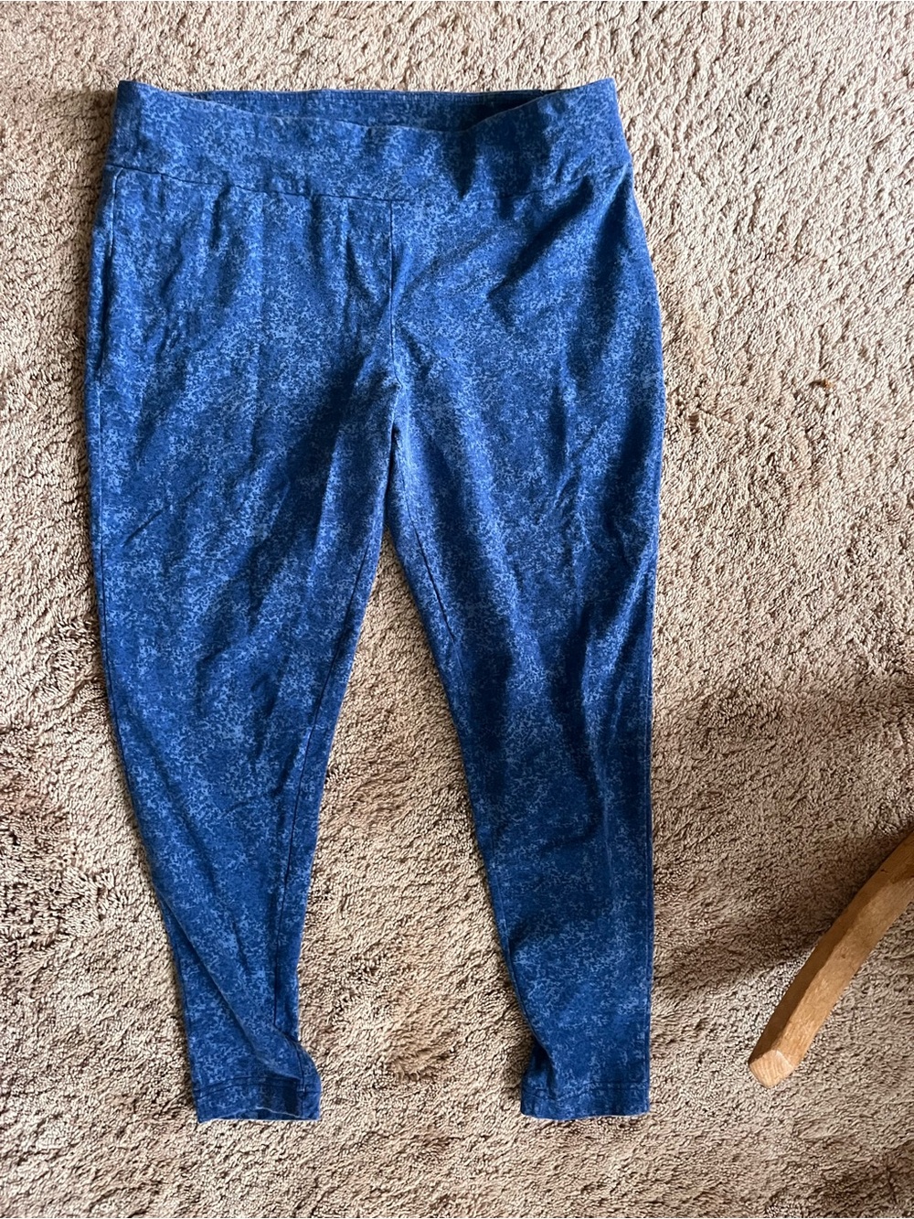 Terra and Sky Women’s Activewear Blue Speckled Leggings Size 16w-18w